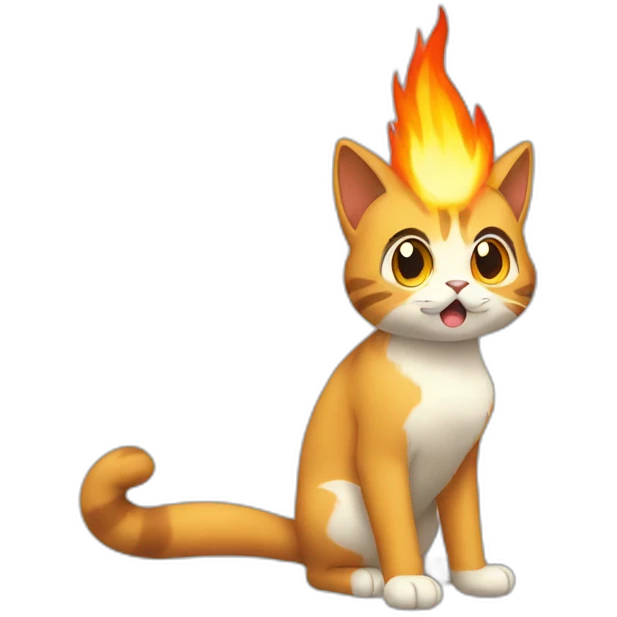 Sitting-bicolor-cat-fire-pokemon-shocked emoji