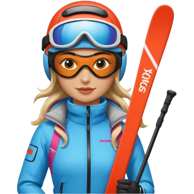 woman with ski emoji