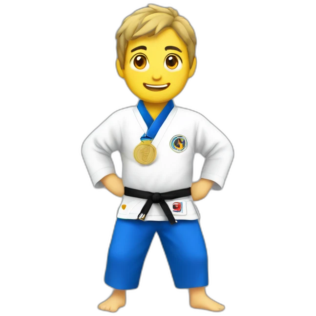 judoka with a medal emoji