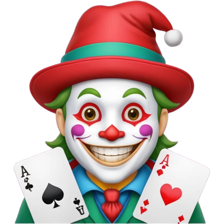 poker card with a funny jolly joker emoji