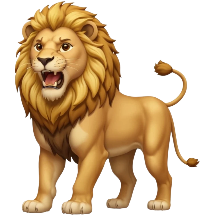 Lion – Golden mane, roaring, standing proudly emoji