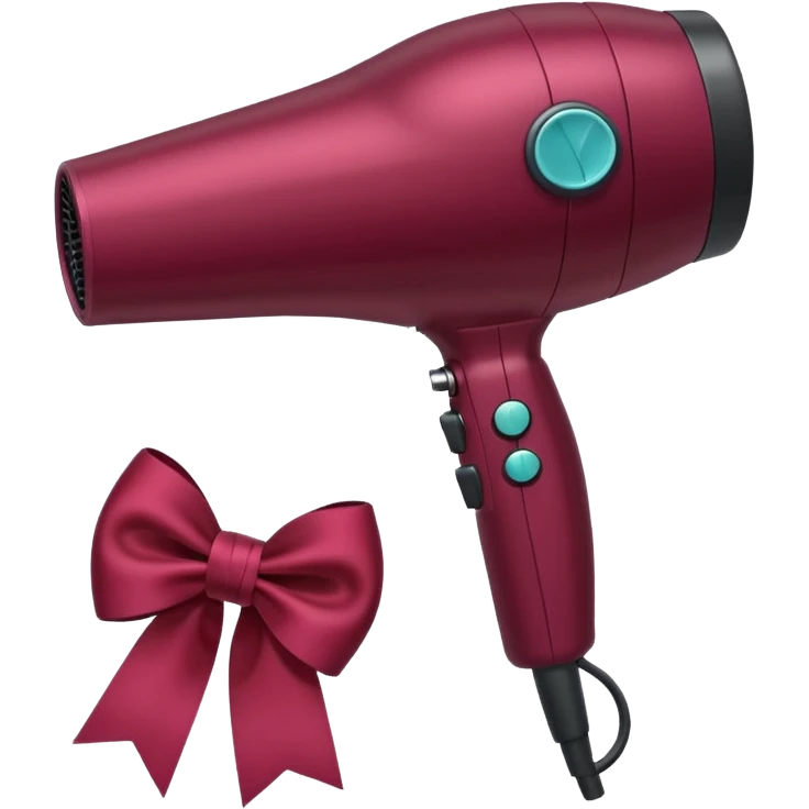 burgundy blow dryer with a bow emoji