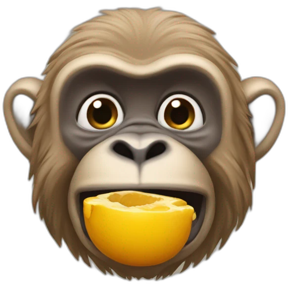 Un singe qui mange du maams emoji
