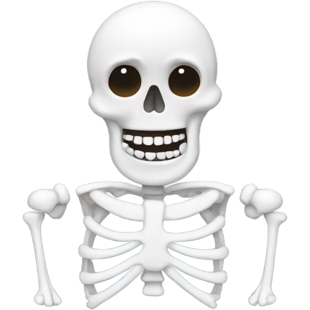 Skeleton made out of white sticky stuff emoji