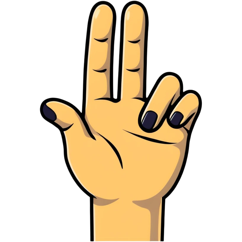 left hand with only three fingers emoji
