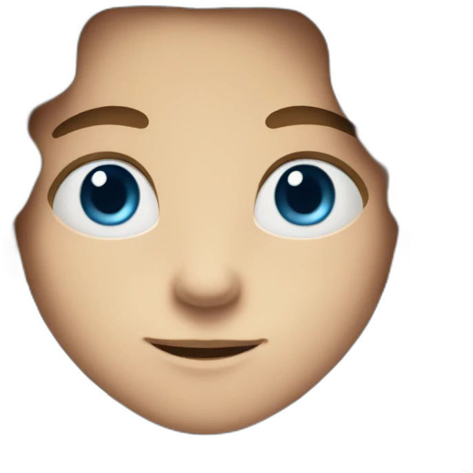 boy with brown long hair with blue eyes emoji