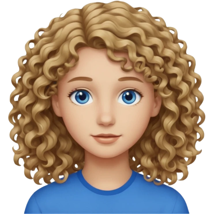 20 year old with wavy-curly dark blonde hair and blue eyes  emoji