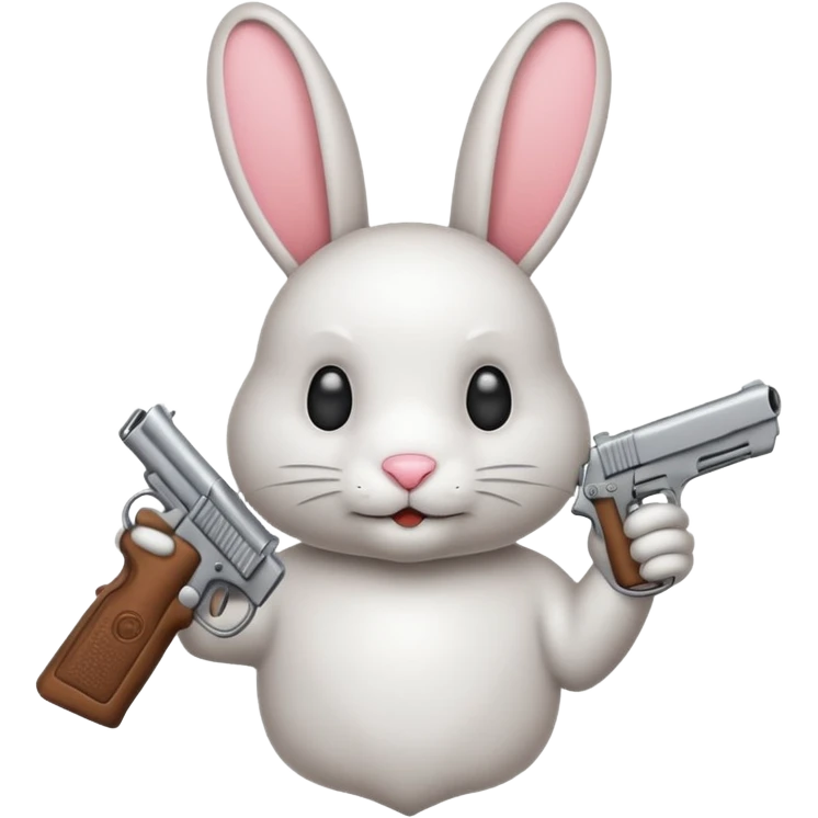 Crea un emoji de un conejo enojado con una arma emoji