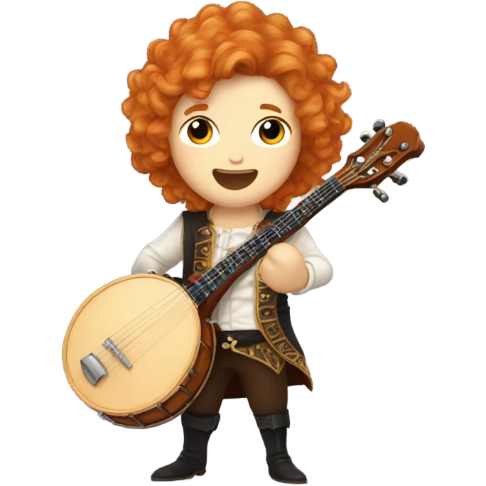 Vivaldi ginger wig chibi standing banjo  emoji