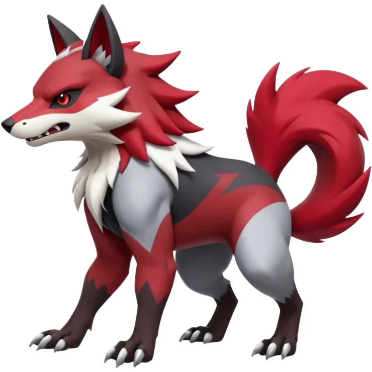 Zoroark-Zangoose-Obstagoon-hybrid-fusion, full body emoji