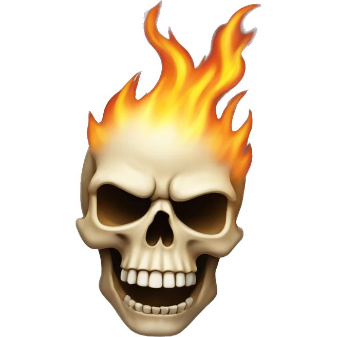 Skull on fire while headbanging emoji