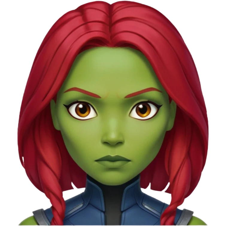 gamora from Guardians of the Galaxy movie , red hair emoji
