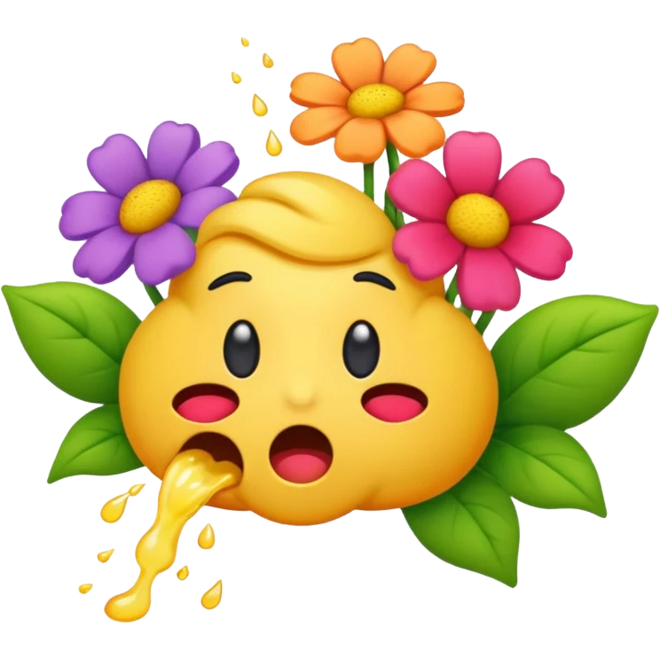Make a emoji that pukes flowers  emoji
