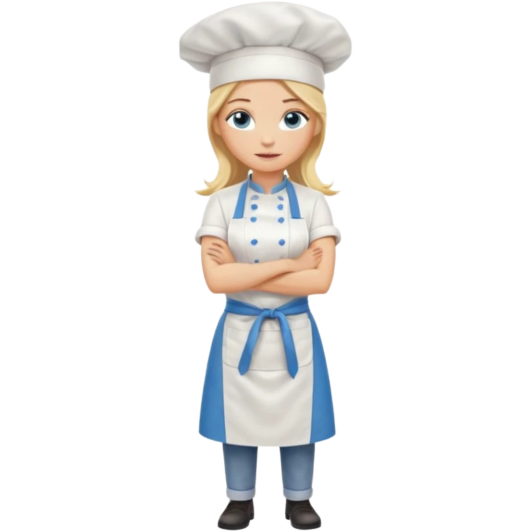Full body 
Sexy Long Blonde hair blue eyed female chef arms folded emoji