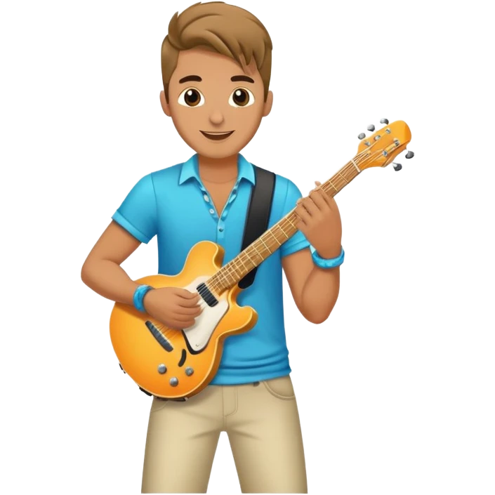 Happy Rock Pop Music Male Musician in his 30s dressed with trendy style emoji