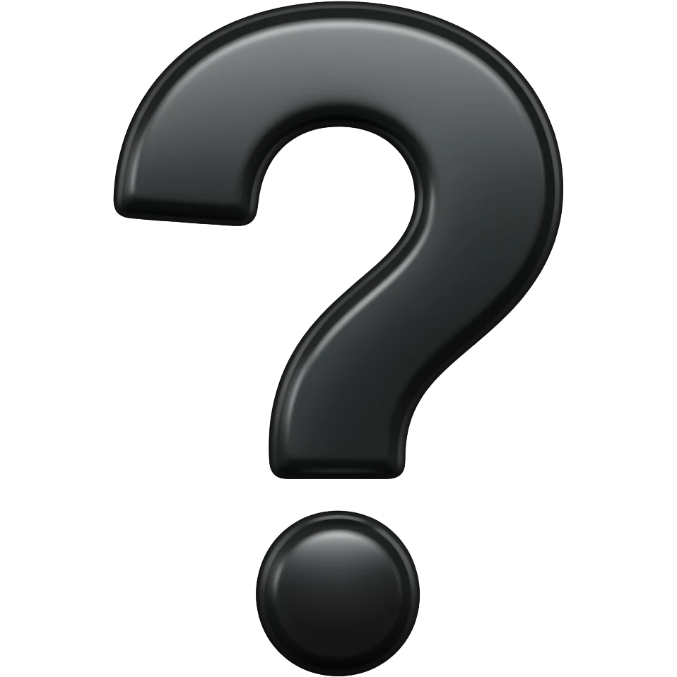 question mark in black emoji