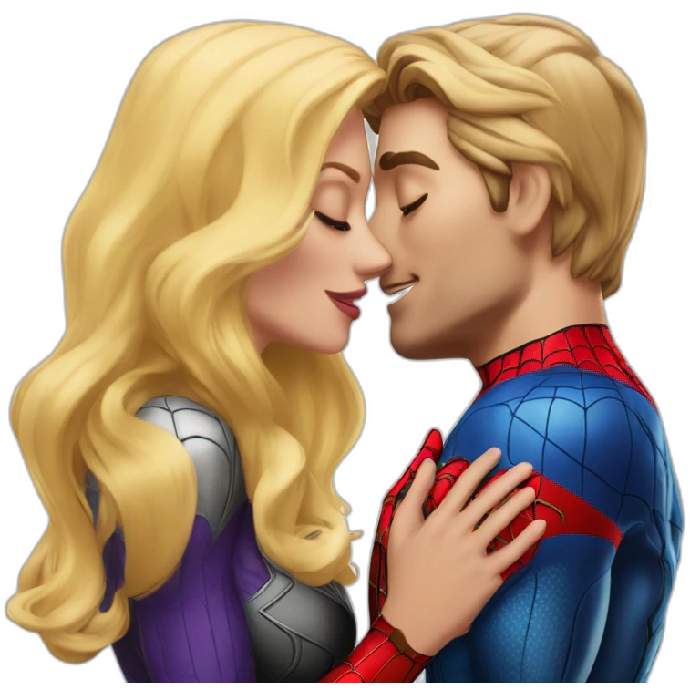 spider-man-kissing-a-blonde-woman emoji