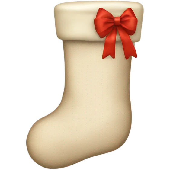 Christmas stocking aestetic beige with a bow emoji