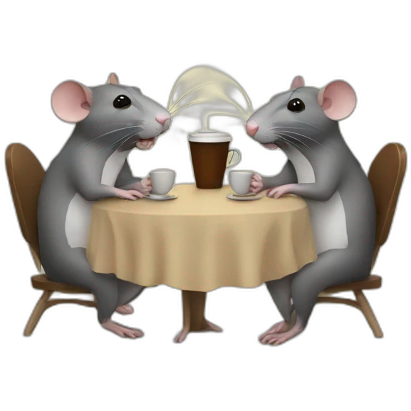 Two rats drinking coffee emoji
