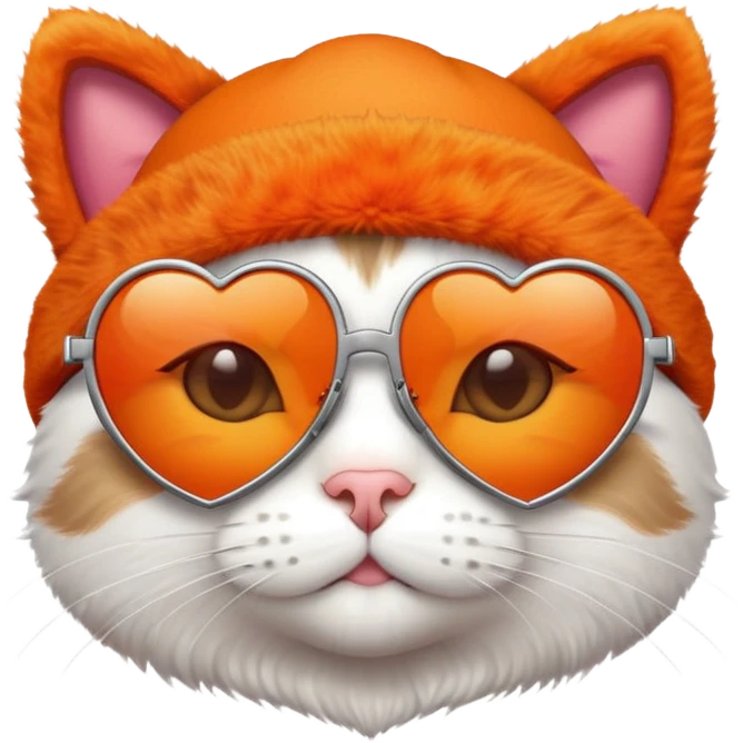 cat wearing a beanie and heart-shaped sunglasses emoji