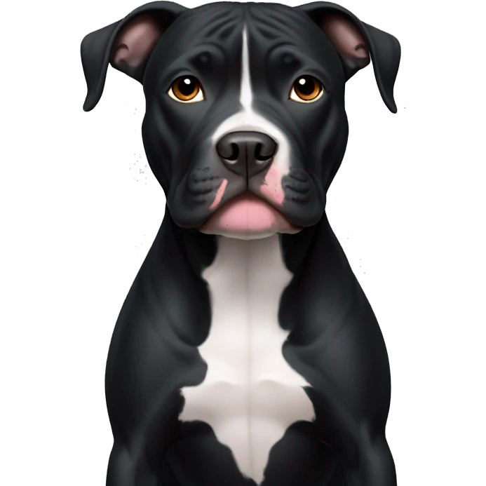 all black pitbull with whie chest emoji