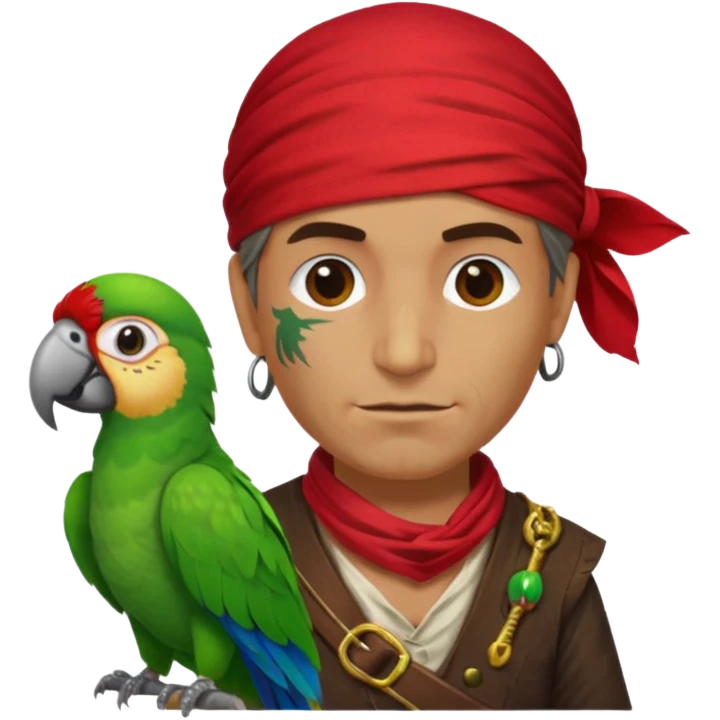 pirate and parrot emoji