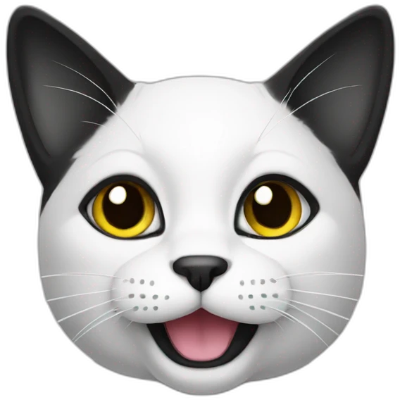 cat black and white emoji