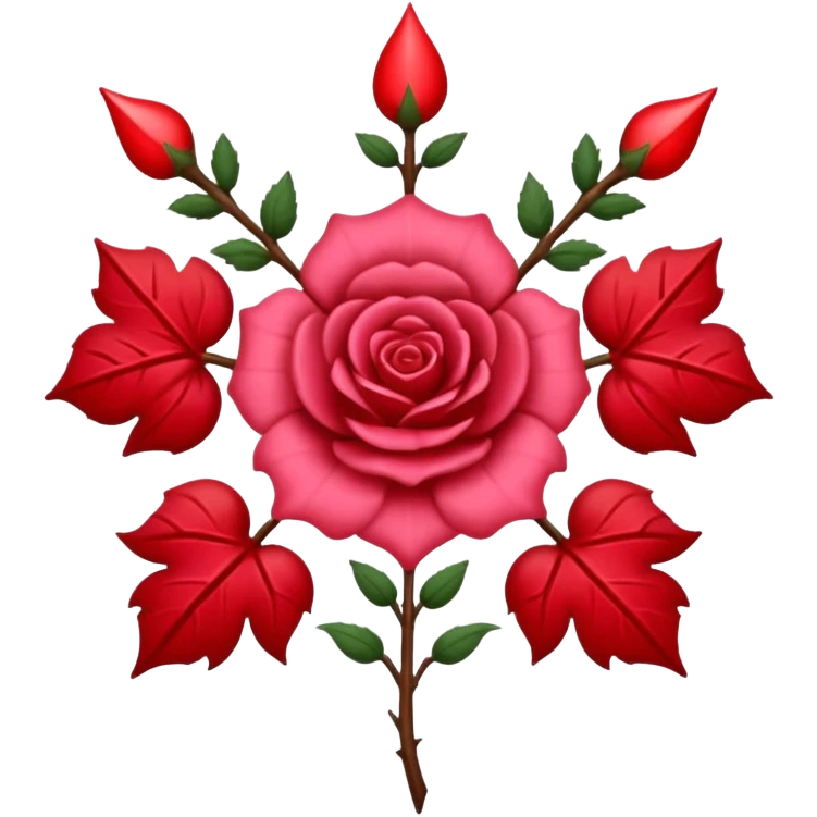 brasão medieval rosa de sangue vermelha emoji