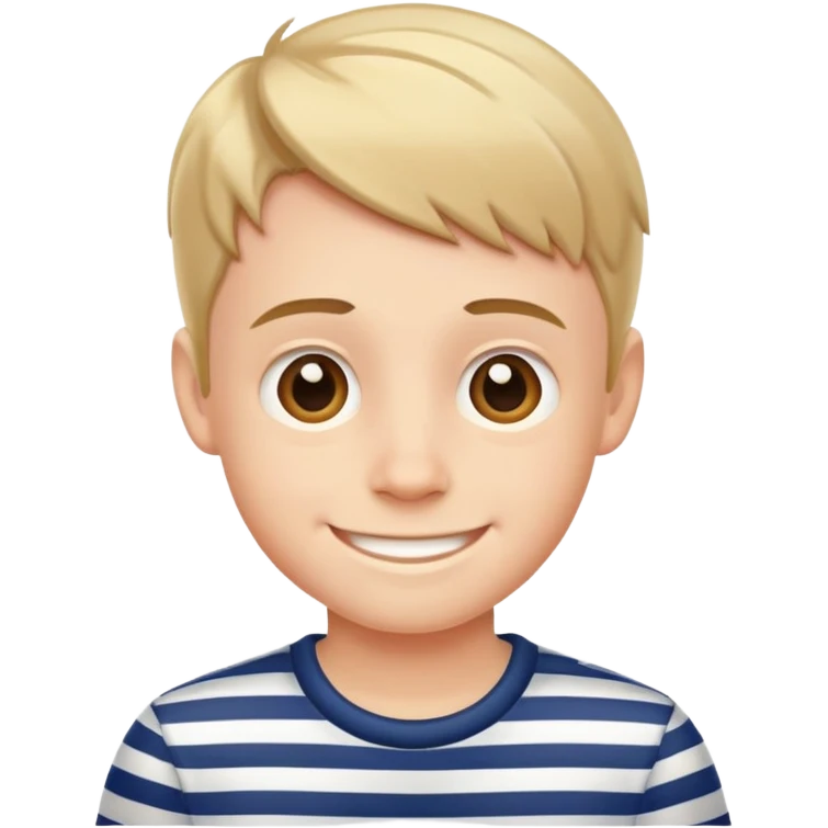 smiling boy in striped shirt emoji