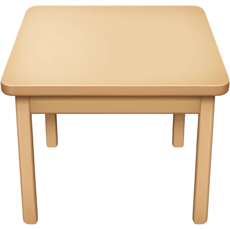 Beige small rectangular table facing forward  emoji