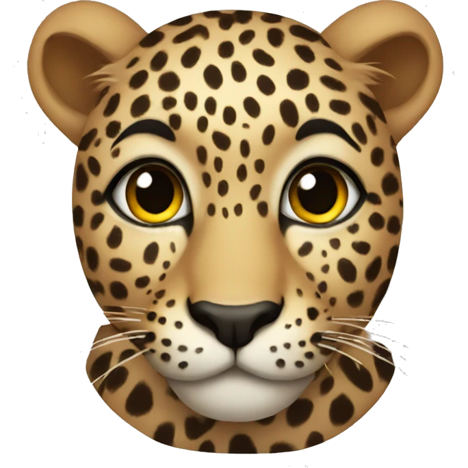 leopard with lashes emoji