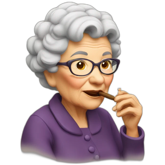grandma smoking a pipe emoji