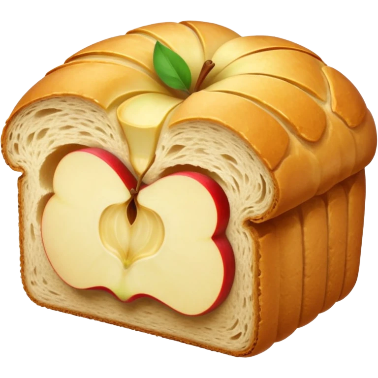 bread with apple slices inside emoji