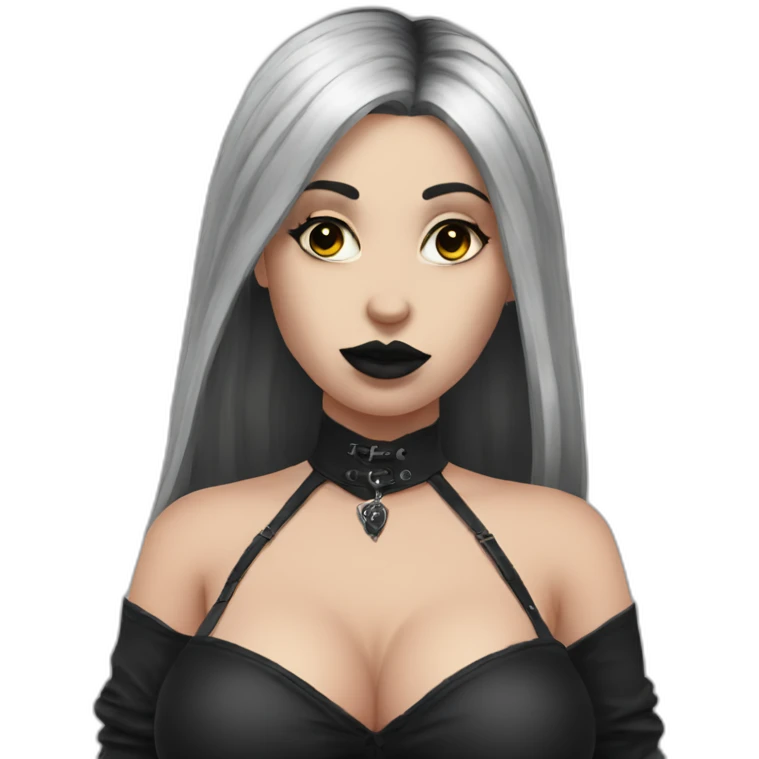 Goth Big breast girl emoji