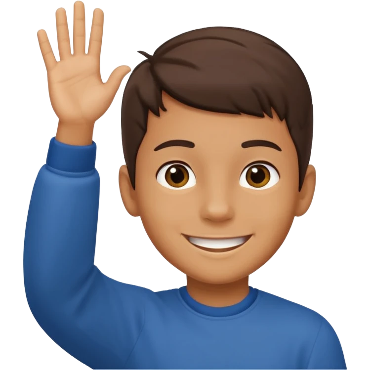 boy raising his hand emoji