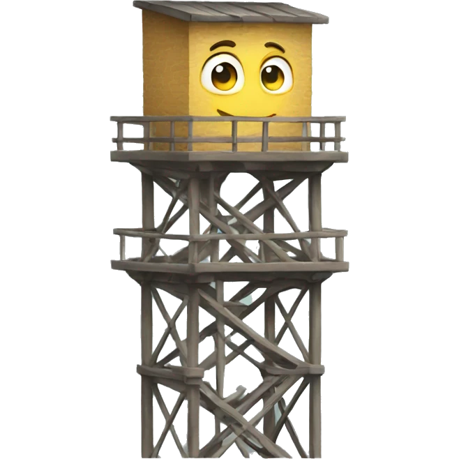 Person looking out from a watchtower  emoji
