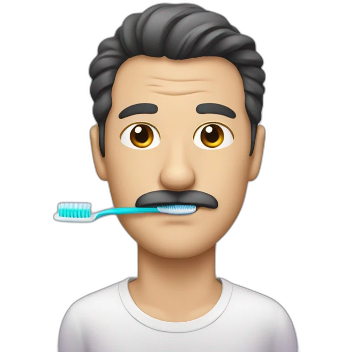 guy with a toothbrush moustache emoji