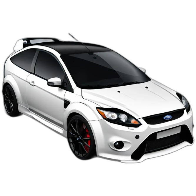 White FORD FOCUS RS with black rims emoji