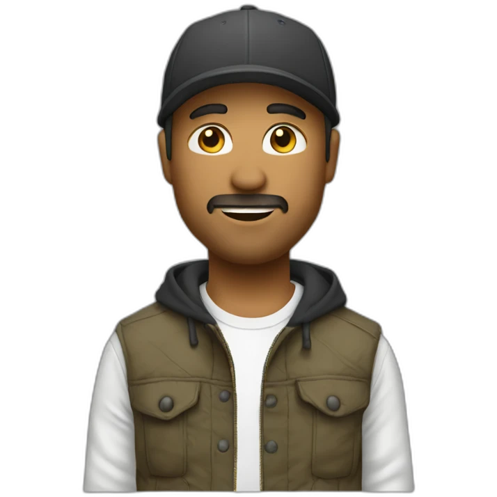 Create emoji for my brand i need a man in middle age wearing a streetwear cloth emoji
