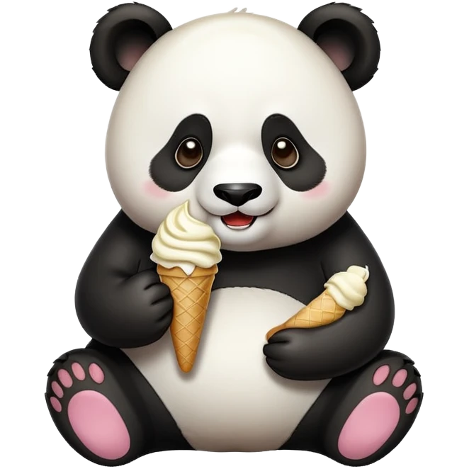 Panda eating ice cream emoji