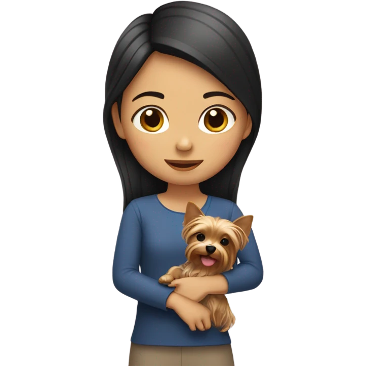Thai girl with Yorkie  emoji