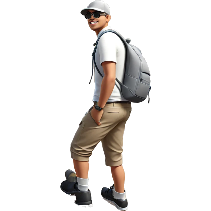 boy with hat and backpack emoji
