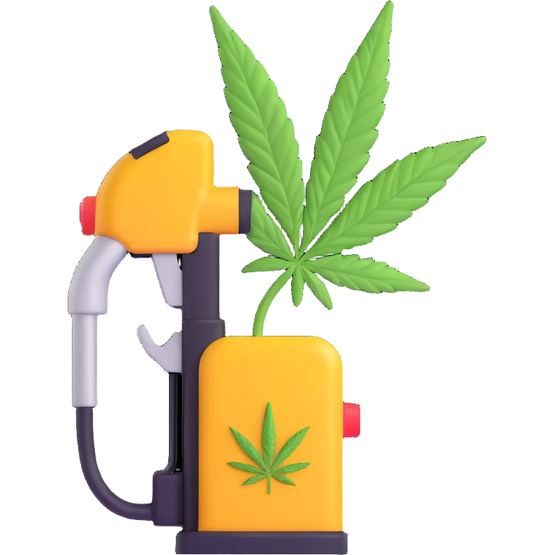 gas pump handle with cannabis leaf emoji