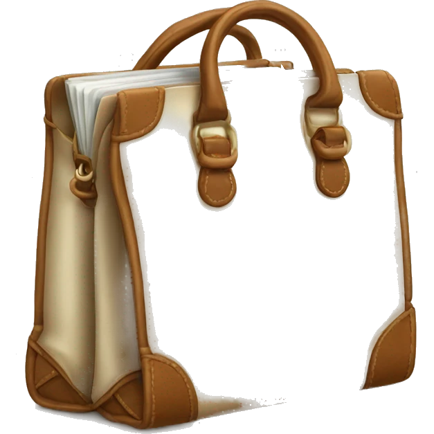 vintage bag with book white emoji