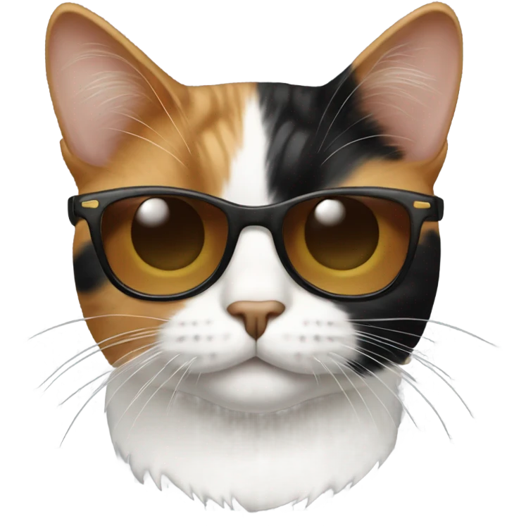 Calico cat with sunglasses emoji