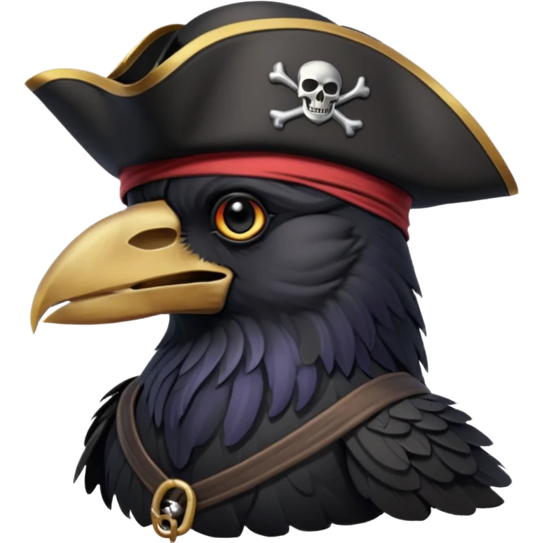 raven with a pirate hat 128x128 emoji