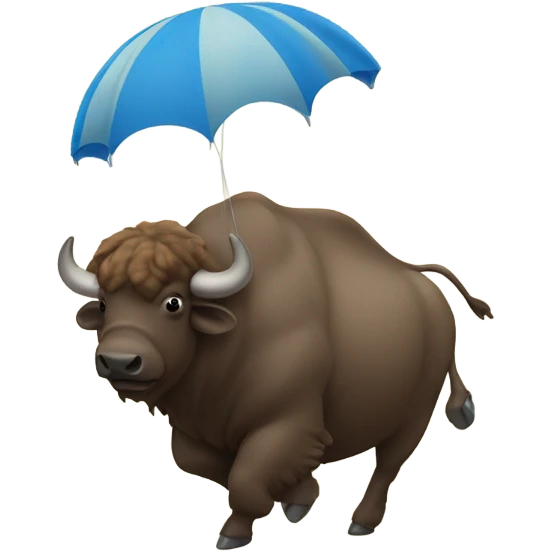 Buffalo with a parachute emoji
