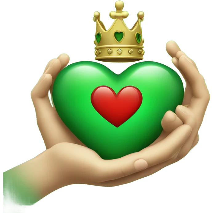 Green Claddagh heart emoji