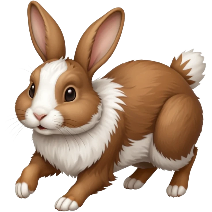 High resolution of a running farm rabbit emoji