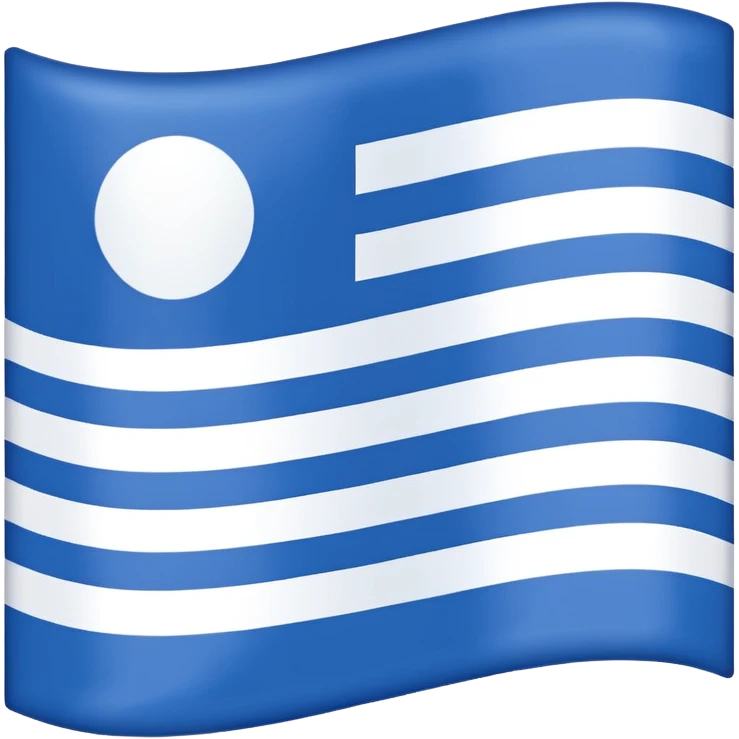 emoji Flag with 3 simple  horizontal lines: white, blue, white, equal one to another emoji